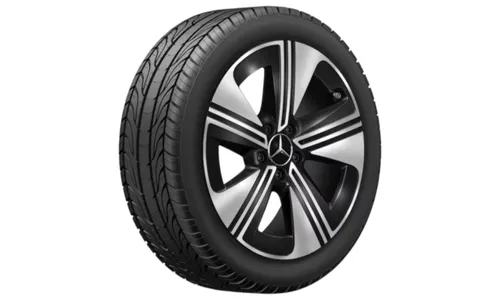 Колесный диск 7,5J×18 ET48,4 для Mercedes-Benz CLA 174, передняя и задняя оси, черный, с алмазной проточкой, 5 спиц — фото 1