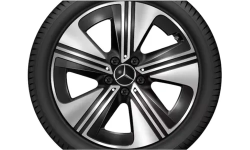 Колесный диск 7,5J×18 ET48,4 для Mercedes-Benz CLA 174, передняя и задняя оси, черный, с алмазной проточкой, 5 спиц — фото 2