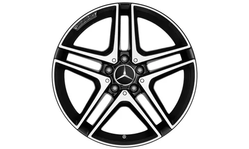 Колесный диск AMG 8J×18 ET48 для Mercedes-Benz A-Class 176 / CLA 117, передняя и задняя оси, черный, 5 двойных спиц — фото 1