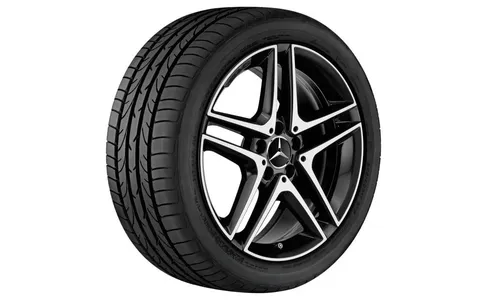 Колесный диск AMG 8J×18 ET48 для Mercedes-Benz A-Class 176 / CLA 117, передняя и задняя оси, черный, 5 двойных спиц — фото 2