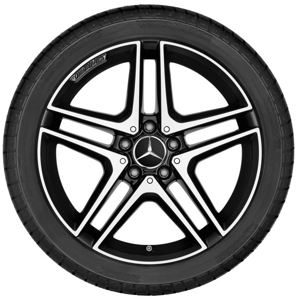 Колесный диск AMG 8J×18 ET48 для Mercedes-Benz A-Class 176 / CLA 117, передняя и задняя оси, черный, 5 двойных спиц — фото 3