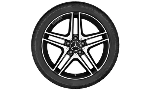 Колесный диск AMG 8J×18 ET48 для Mercedes-Benz A-Class 176 / CLA 117, передняя и задняя оси, черный, 5 двойных спиц — фото 3