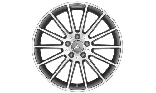 Колесный диск AMG 7,5J×18 ET52 для Mercedes-Benz A-Class 176 / B-Class 246 / CLA 117, передняя и задняя оси, титаново-серый, многоспицевый — фото 1