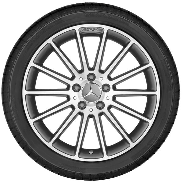 Колесный диск AMG 7,5J×18 ET52 для Mercedes-Benz A-Class 176 / B-Class 246 / CLA 117, передняя и задняя оси, титаново-серый, многоспицевый — фото 3