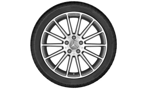 Колесный диск AMG 7,5J×18 ET52 для Mercedes-Benz A-Class 176 / B-Class 246 / CLA 117, передняя и задняя оси, титаново-серый, многоспицевый — фото 3