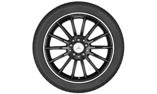 Колесный диск AMG 7,5J×18 ET52 для Mercedes-Benz A-Class 176 / B-Class 246 / CLA 117, передняя и задняя оси, черный, с алмазной проточкой — фото 2