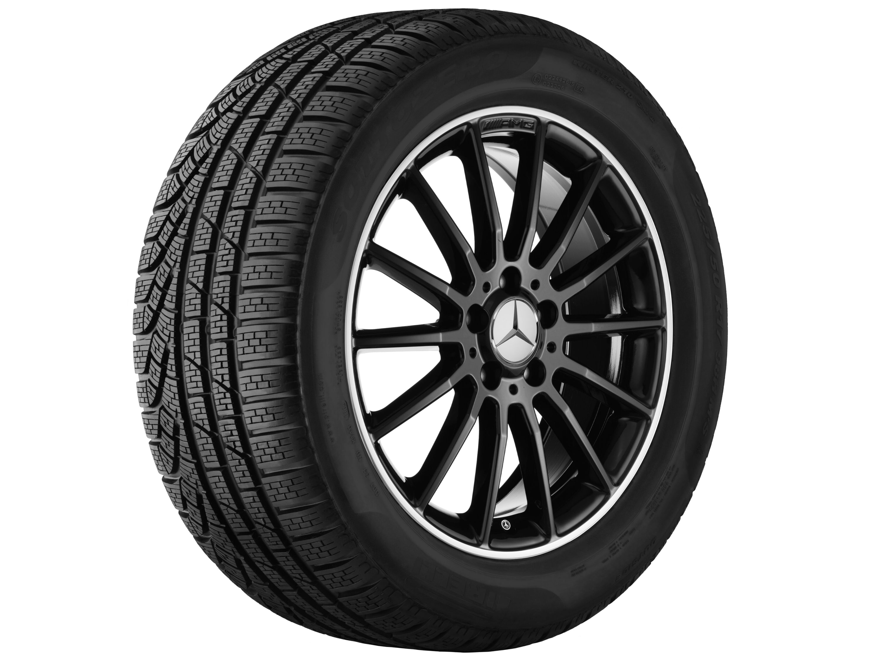 Колесный диск AMG 7,5J×18 ET52 для Mercedes-Benz A-Class 176 / B-Class 246 / CLA 117, передняя и задняя оси, черный, с алмазной проточкой — фото 3