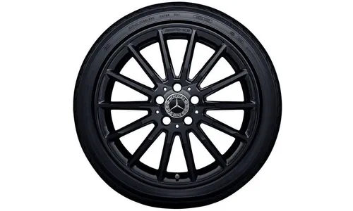 Колесный диск AMG 7,5J×18 ET52 для Mercedes-Benz A-Class 176 / B-Class 246 / CLA 117, передняя и задняя оси, черный, многоспицевый — фото 1