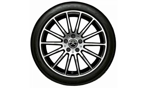 Колесный диск AMG 7,5J×18 ET52 для Mercedes-Benz A-Class 176 / B-Class 246 / CLA 117, передняя и задняя оси, черный, многоспицевый — фото 1