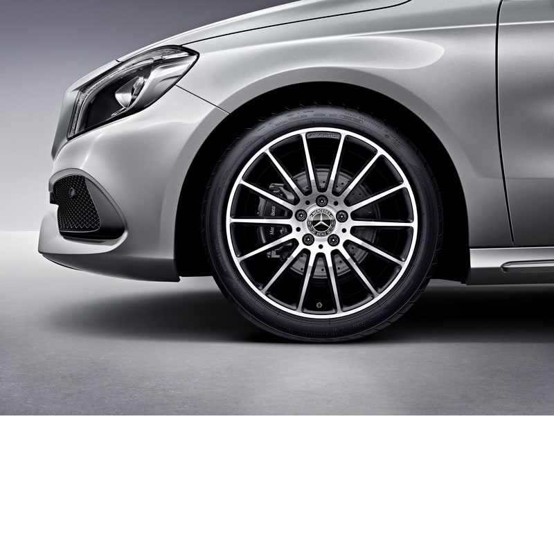 Колесный диск AMG 7,5J×18 ET52 для Mercedes-Benz A-Class 176 / B-Class 246 / CLA 117, передняя и задняя оси, черный, многоспицевый — фото 3