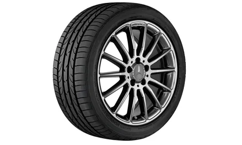 Колесный диск AMG 7,5J×18 ET52 для Mercedes-Benz A-Class 176 / B-Class 246 / CLA 117, передняя и задняя оси, титаново-черный, многоспицевый — фото 1