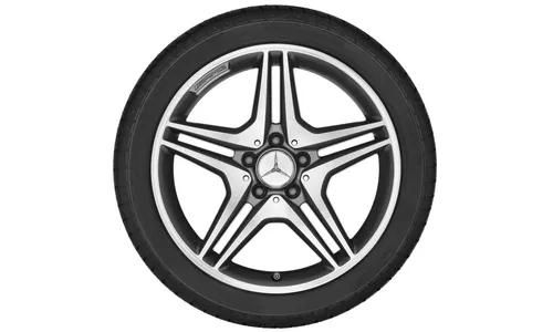 Колесный диск AMG 7,5J×18 ET52 для Mercedes-Benz A-Class 176 / B-Class 246 / CLA 117, передняя и задняя оси, титаново-серый, 5 двойных спиц — фото 2