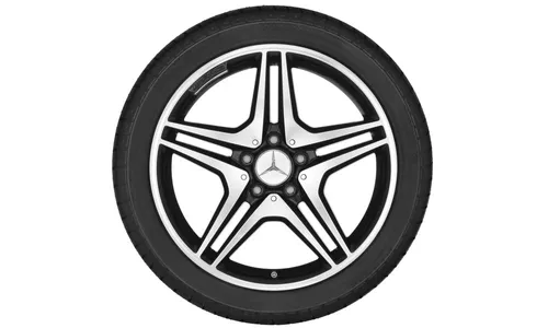 Колесный диск AMG 7,5×18 ET52 для Mercedes-Benz A-Class 176 / B-Class 246 / CLA 117, передняя и задняя оси, черный, с алмазной проточкой, 5 двойных спиц — фото 2