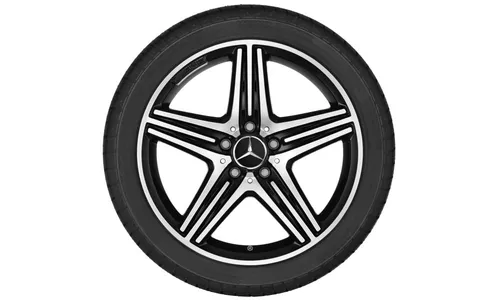 Колесный диск AMG 8J×18 ET48 для Mercedes-Benz A-Class 176 / CLA 117, передняя и задняя оси, черный, с алмазной проточкой — фото 2