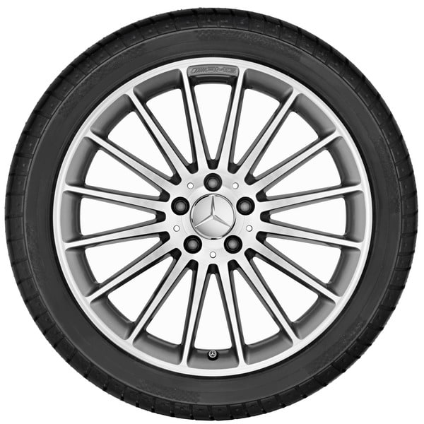 Колесный диск AMG 8×19 ET48 для Mercedes-Benz A-Class 176 / CLA 117, передняя и задняя оси, титаново-серый, многоспицевый — фото 3