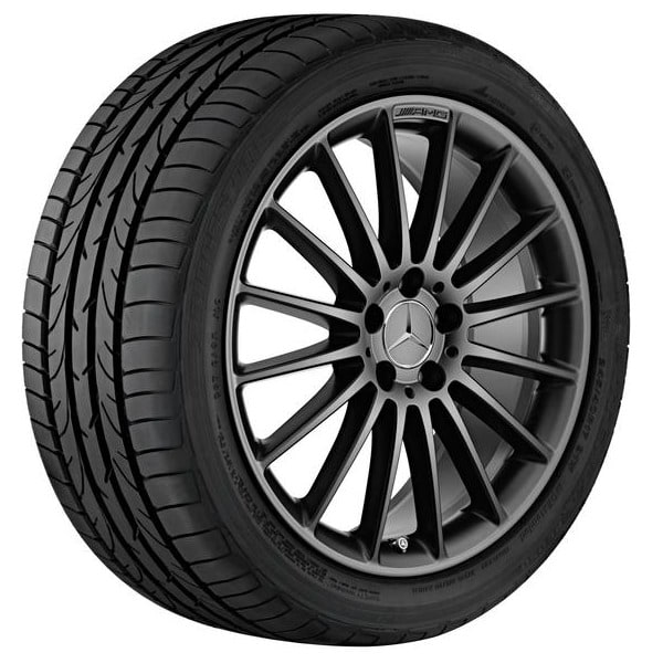 Колесный диск AMG 8J×19 ET48 для Mercedes-Benz A-Class 176 / CLA 117, передняя и задняя оси, черный, матовый — фото 2