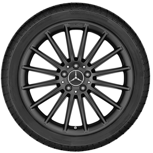 Колесный диск AMG 8J×19 ET48 для Mercedes-Benz A-Class 176 / CLA 117, передняя и задняя оси, черный, матовый — фото 3