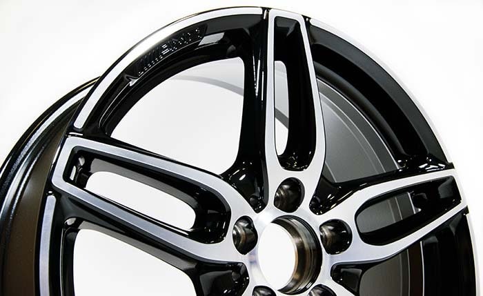 Колесный диск AMG 7,5J×18 ET52 для Mercedes-Benz A-Class 176 / B-Class 246 / CLA 117, передняя и задняя оси, черный, с алмазной проточкой, 5 двойных спиц — фото 3