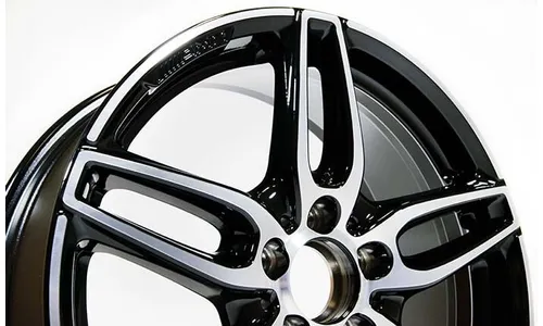 Колесный диск AMG 7,5J×18 ET52 для Mercedes-Benz A-Class 176 / B-Class 246 / CLA 117, передняя и задняя оси, черный, с алмазной проточкой, 5 двойных спиц — фото 3