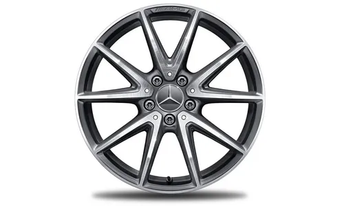Колесный диск AMG 8J×18 ET48 для Mercedes-Benz A-Class 176 / CLA 117, передняя и задняя оси, титаново-серый, 10 спиц — фото 1