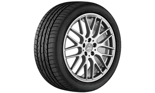 Колесный диск AMG 8J×19 ET48 для Mercedes-Benz A-Class 176 / CLA 117, передняя и задняя оси, титаново-серый, с алмазной проточкой, перекрестные спицы — фото 2