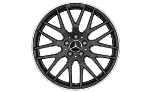 Колесный диск AMG 8J×19 ET48 для Mercedes-Benz A-Class 176 / CLA 117, передняя и задняя оси, черный, матовый, перекрестные спицы — фото 1