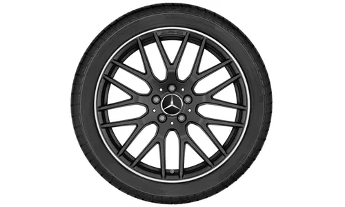Колесный диск AMG 8J×19 ET48 для Mercedes-Benz A-Class 176 / CLA 117, передняя и задняя оси, черный, матовый, перекрестные спицы — фото 2