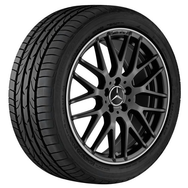 Колесный диск AMG 8J×19 ET48 для Mercedes-Benz A-Class 176 / CLA 117, передняя и задняя оси, черный, матовый, перекрестные спицы — фото 3