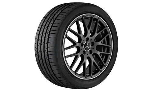Колесный диск AMG 8J×19 ET48 для Mercedes-Benz A-Class 176 / CLA 117, передняя и задняя оси, черный, матовый, перекрестные спицы — фото 3