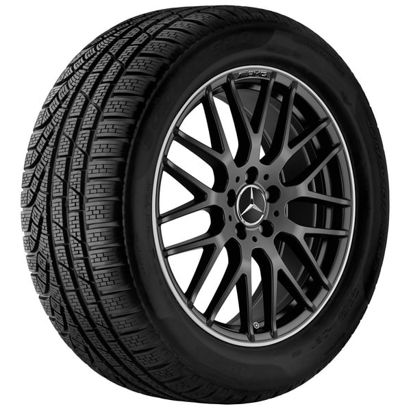 Колесный диск AMG 8J×19 ET48 для Mercedes-Benz A-Class 176 / CLA 117, передняя и задняя оси, черный, матовый, перекрестные спицы — фото 4