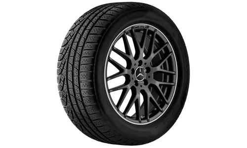 Колесный диск AMG 8J×19 ET48 для Mercedes-Benz A-Class 176 / CLA 117, передняя и задняя оси, черный, матовый, перекрестные спицы — фото 4