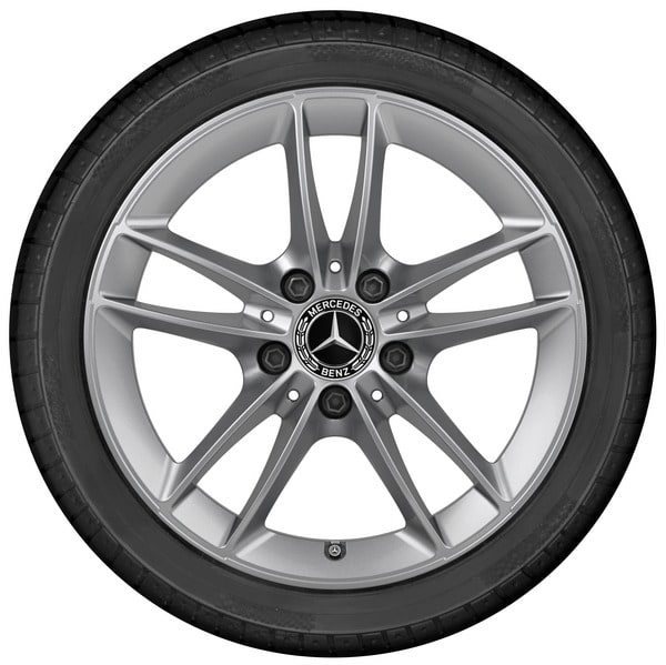 Колесный диск 6,5J×16 ET44 для Mercedes-Benz A-Class 177 / B-Class 247 / CLA 118, передняя и задняя оси, серебристый Vanadium Silver, 5 двойных спиц — фото 3