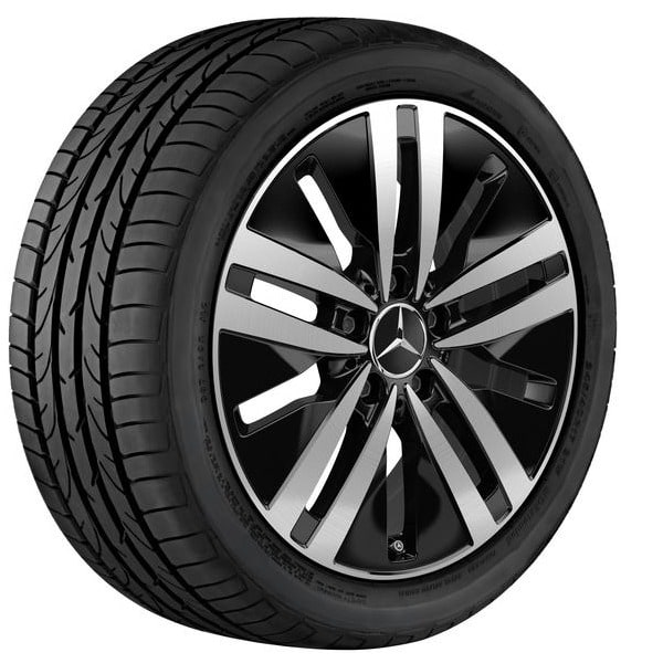 Колесный диск 6,5J×17 ET44 для Mercedes-Benz A-Class 177 / B-Class 247 / GLA 247 / GLB 247 / CLA 118, передняя и задняя оси, черный, с алмазной проточкой, 5 двойных спиц — фото 2