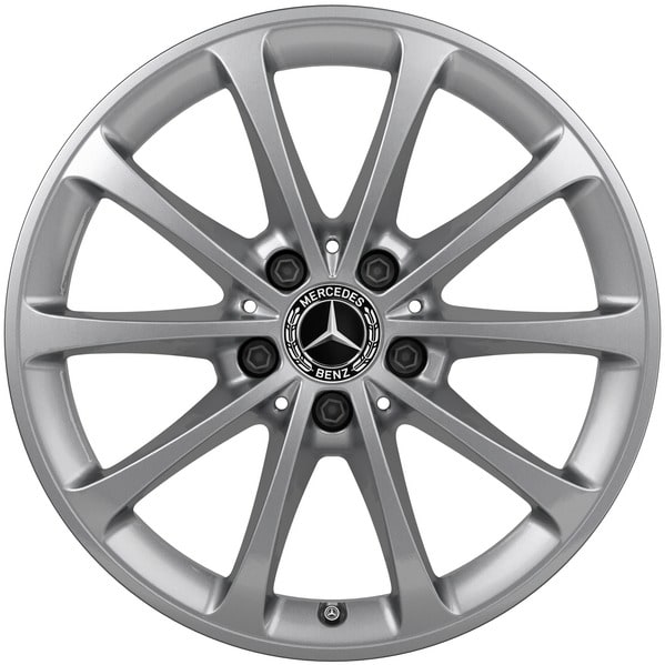 Колесный диск 6,5J×17 ET44 для Mercedes-Benz A-Class 177 / B-Class 247 / CLA 118 / GLA 247 / GLB 247, передняя и задняя оси, серебристый Vanadium Silver, 10 спиц — фото 1