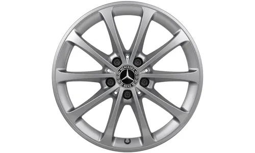 Колесный диск 6,5J×17 ET44 для Mercedes-Benz A-Class 177 / B-Class 247 / CLA 118 / GLA 247 / GLB 247, передняя и задняя оси, серебристый Vanadium Silver, 10 спиц — фото 1