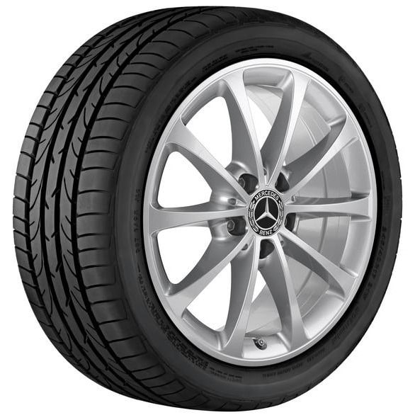 Колесный диск 6,5J×17 ET44 для Mercedes-Benz A-Class 177 / B-Class 247 / CLA 118 / GLA 247 / GLB 247, передняя и задняя оси, серебристый Vanadium Silver, 10 спиц — фото 2