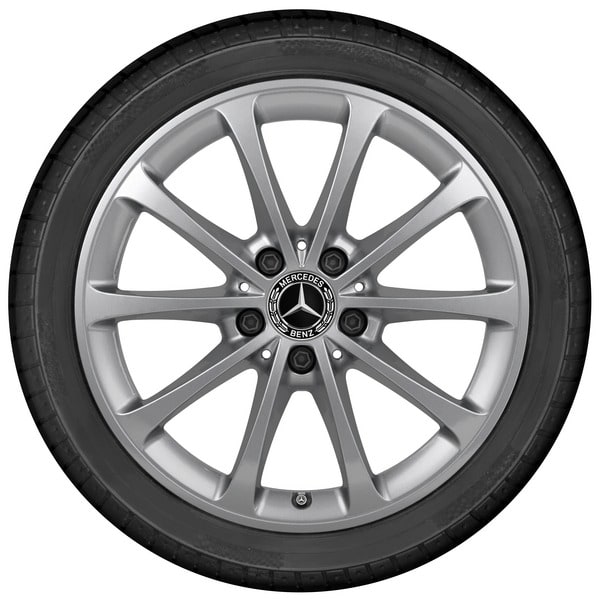 Колесный диск 6,5J×17 ET44 для Mercedes-Benz A-Class 177 / B-Class 247 / CLA 118 / GLA 247 / GLB 247, передняя и задняя оси, серебристый Vanadium Silver, 10 спиц — фото 3