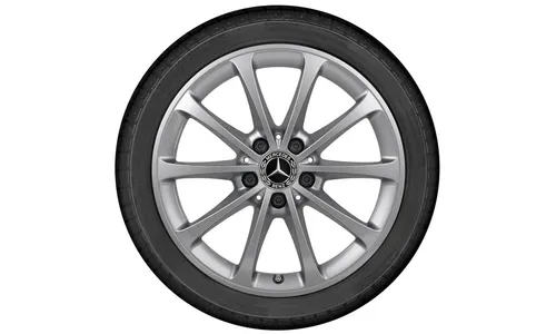 Колесный диск 6,5J×17 ET44 для Mercedes-Benz A-Class 177 / B-Class 247 / CLA 118 / GLA 247 / GLB 247, передняя и задняя оси, серебристый Vanadium Silver, 10 спиц — фото 3