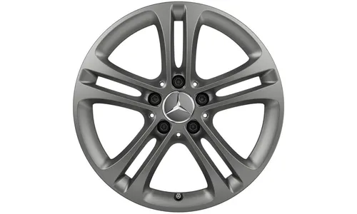 Колесный диск 6,5J×17 ET44 для Mercedes-Benz A-Class 177 / B-Class 247 / GLA 247 / GLB 247 / CLA 118, передняя и задняя оси, серый Himalaya, матовый, 5 двойных спиц — фото 1