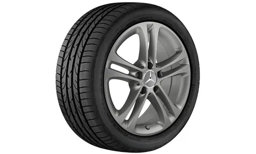 Колесный диск 6,5J×17 ET44 для Mercedes-Benz A-Class 177 / B-Class 247 / GLA 247 / GLB 247 / CLA 118, передняя и задняя оси, серый Himalaya, матовый, 5 двойных спиц — фото 2