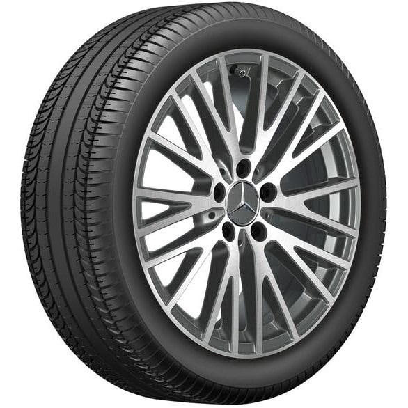 Колесный диск 7,5J×18 ET49 для Mercedes-Benz A-Class 177 / B-Class 247 / CLA 118, передняя и задняя оси, серый Himalaya — фото 2