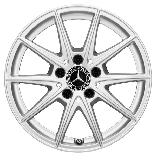 Колесный диск 6,5J×16 ET44 для Mercedes-Benz A-Class 177 / B-Class 247 / CLA 118, передняя и задняя оси, серебристый Vanadium Silver, 5 двойных спиц — фото 1