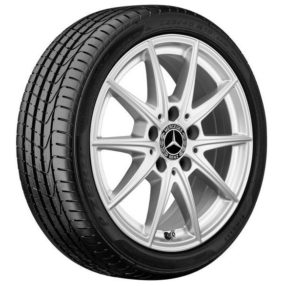 Колесный диск 6,5J×16 ET44 для Mercedes-Benz A-Class 177 / B-Class 247 / CLA 118, передняя и задняя оси, серебристый Vanadium Silver, 5 двойных спиц — фото 2