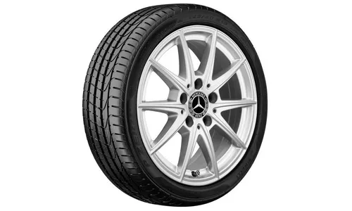 Колесный диск 6,5J×16 ET44 для Mercedes-Benz A-Class 177 / B-Class 247 / CLA 118, передняя и задняя оси, серебристый Vanadium Silver, 5 двойных спиц — фото 2