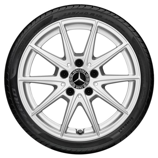 Колесный диск 6,5J×16 ET44 для Mercedes-Benz A-Class 177 / B-Class 247 / CLA 118, передняя и задняя оси, серебристый Vanadium Silver, 5 двойных спиц — фото 3