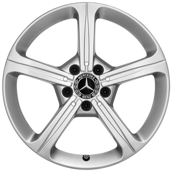 Колесный диск 6,5J×17 ET44 для Mercedes-Benz A-Class 177 / B-Class 247 / CLA 118 / GLA 247 / GLB 247, передняя и задняя оси, серебристый Vanadium Silver, 5 спиц — фото 1