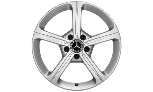 Колесный диск 6,5J×17 ET44 для Mercedes-Benz A-Class 177 / B-Class 247 / CLA 118 / GLA 247 / GLB 247, передняя и задняя оси, серебристый Vanadium Silver, 5 спиц — фото 1