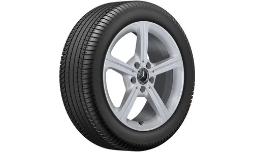 Колесный диск 6,5J×17 ET44 для Mercedes-Benz A-Class 177 / B-Class 247 / CLA 118 / GLA 247 / GLB 247, передняя и задняя оси, серебристый Vanadium Silver, 5 спиц — фото 2