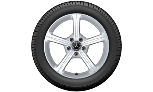Колесный диск 6,5J×17 ET44 для Mercedes-Benz A-Class 177 / B-Class 247 / CLA 118 / GLA 247 / GLB 247, передняя и задняя оси, серебристый Vanadium Silver, 5 спиц — фото 3