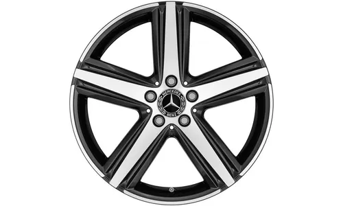Колесный диск 7,5J×19 ET49 для Mercedes-Benz A-Class 177 / B-Class 247 / CLA 118, передняя и задняя оси, черный, с алмазной проточкой, 5 спиц — фото 1